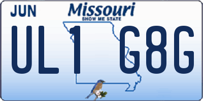 MO license plate UL1G8G