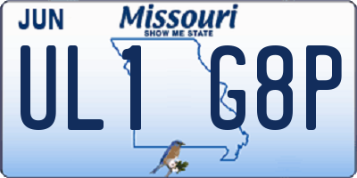 MO license plate UL1G8P
