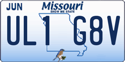 MO license plate UL1G8V