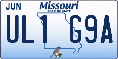 MO license plate UL1G9A