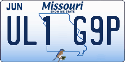 MO license plate UL1G9P