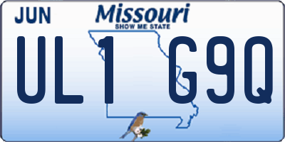 MO license plate UL1G9Q