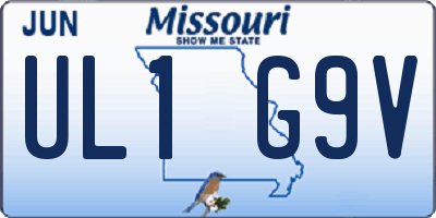 MO license plate UL1G9V