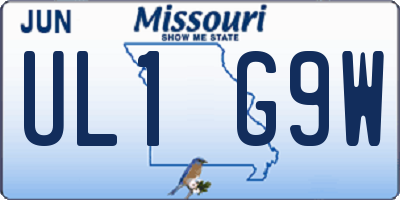 MO license plate UL1G9W