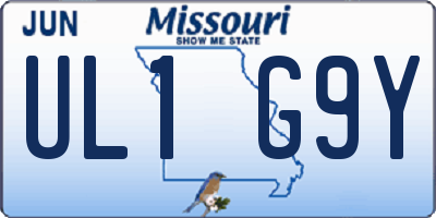 MO license plate UL1G9Y