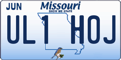 MO license plate UL1H0J