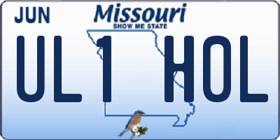 MO license plate UL1H0L