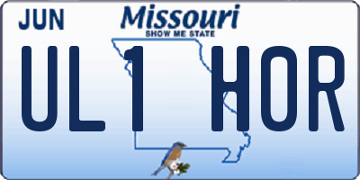 MO license plate UL1H0R