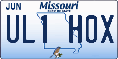 MO license plate UL1H0X