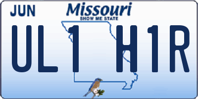 MO license plate UL1H1R
