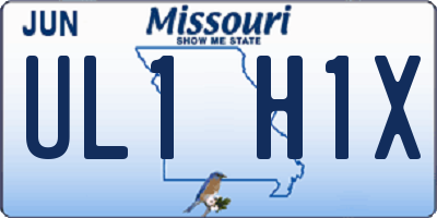 MO license plate UL1H1X