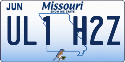 MO license plate UL1H2Z