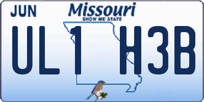 MO license plate UL1H3B