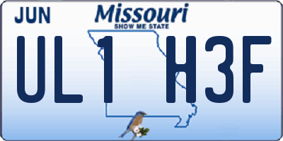 MO license plate UL1H3F