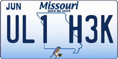 MO license plate UL1H3K