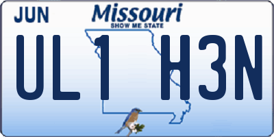 MO license plate UL1H3N