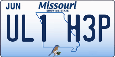 MO license plate UL1H3P
