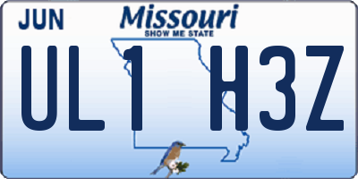 MO license plate UL1H3Z