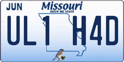 MO license plate UL1H4D