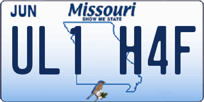 MO license plate UL1H4F