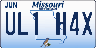 MO license plate UL1H4X