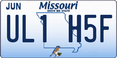 MO license plate UL1H5F