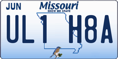 MO license plate UL1H8A