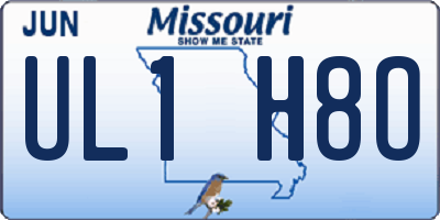 MO license plate UL1H8O
