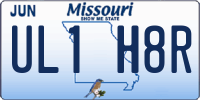 MO license plate UL1H8R