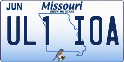 MO license plate UL1I0A