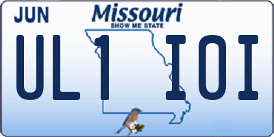 MO license plate UL1I0I