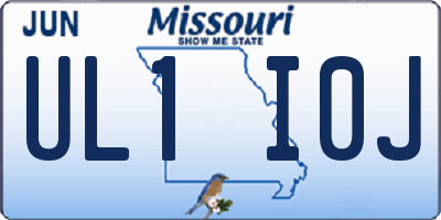 MO license plate UL1I0J