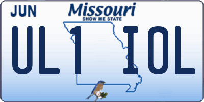 MO license plate UL1I0L