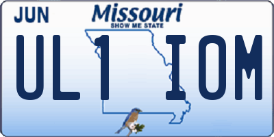 MO license plate UL1I0M