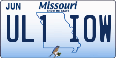 MO license plate UL1I0W