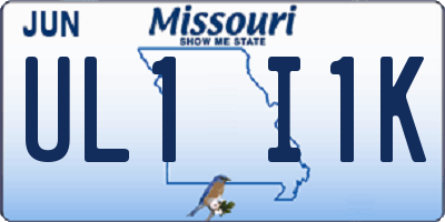 MO license plate UL1I1K