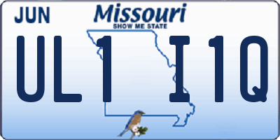 MO license plate UL1I1Q