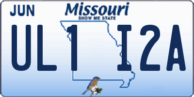 MO license plate UL1I2A