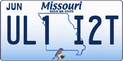 MO license plate UL1I2T