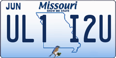 MO license plate UL1I2U