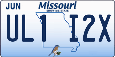MO license plate UL1I2X