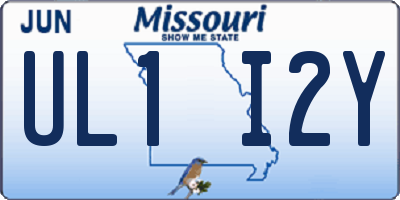 MO license plate UL1I2Y