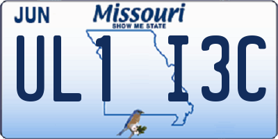 MO license plate UL1I3C