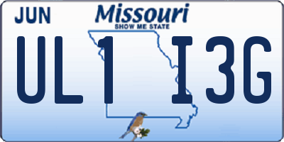 MO license plate UL1I3G