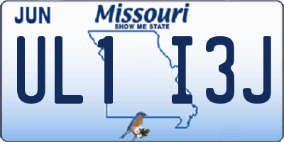 MO license plate UL1I3J