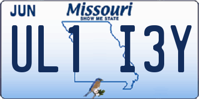 MO license plate UL1I3Y