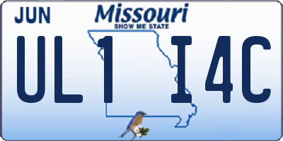 MO license plate UL1I4C