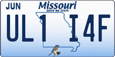 MO license plate UL1I4F