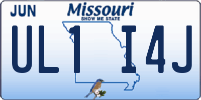 MO license plate UL1I4J