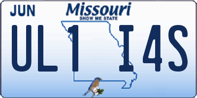 MO license plate UL1I4S